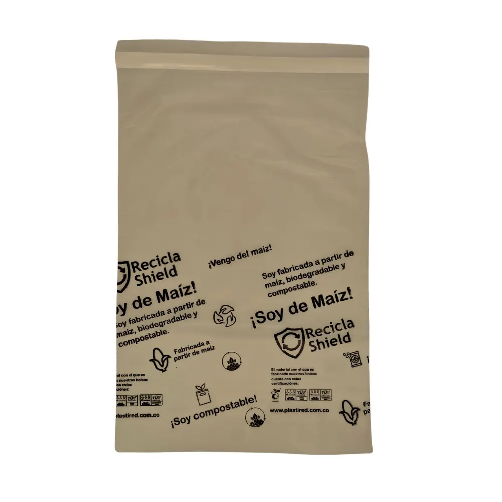 bolsas bio compostables biodegradable a base de maíz, para envios