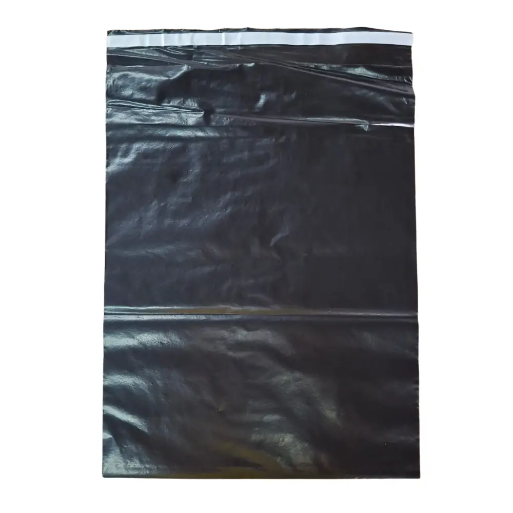 Bolsa de seguridad extruida negra fabricada con material 100% reciclado